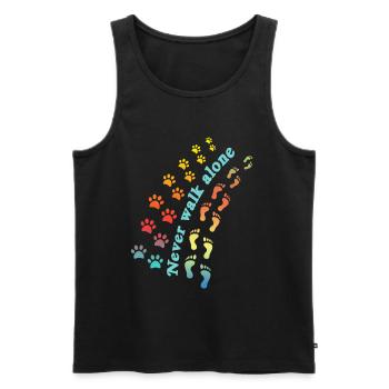 Doggie dog leash dog lover animal gift - Men's Premium Organic Tank Top - black - Front - AI Model Male 178 light (178cm)