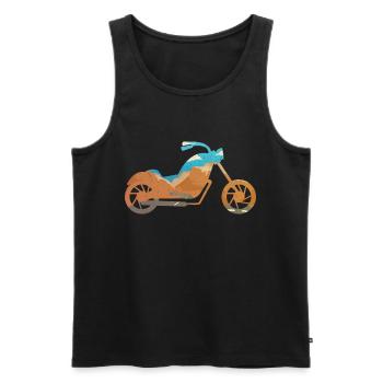 Motorrad Krad Töff Classic Bike Feuerstuhl Präsent - Männer Premium Bio Tank Top - Schwarz - Vorne - AI Model Male 178 light (178cm)