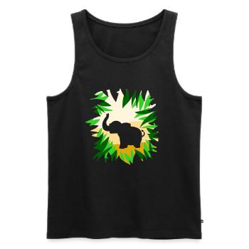 Elefant Wüstenelefant Zwergelefant Waldelefant - Männer Premium Bio Tank Top - Schwarz - Vorne - Michal (187cm)
