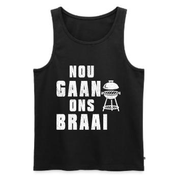 nou gaan ons braai histoire noire - Débardeur bio Premium Homme - noir - Devant - Michal (187cm)