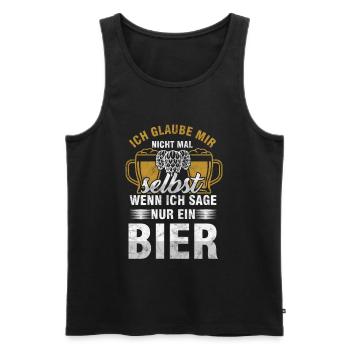 Bier Bierkrug Hopfen Brauerei Biergarten Geschenk - Männer Premium Bio Tank Top - Schwarz - Vorne - Michal (187cm)