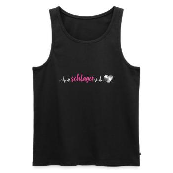 Schlager Heartbeat Hits Pop Music Disco Gift - Men's Premium Organic Tank Top - black - Front - AI Model Male 178 light (178cm)