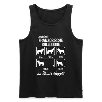 Französische Bulldogge Hund Hundefreund Geschenk - Männer Premium Bio Tank Top - Schwarz - Vorne - Michal (187cm)