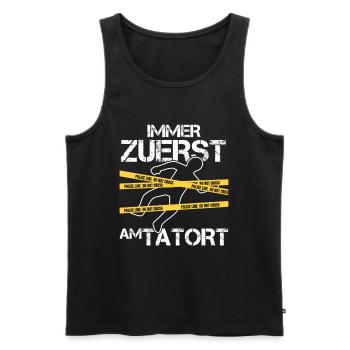 Polizist Tatort Polizei Polizistin Haft Geschenk - Männer Premium Bio Tank Top - Schwarz - Vorne - Michal (187cm)