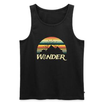 Hiker hiking backpacking nature gift - Men's Premium Organic Tank Top - black - Front - Michal (187cm)
