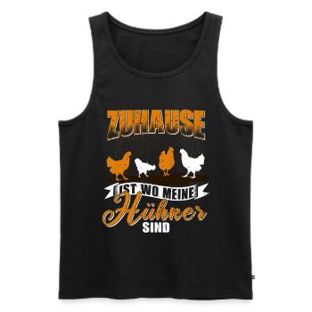 Huhn Hühner Spruch Liebe - Männer Premium Bio Tank Top - Schwarz - Vorne - Michal (187cm)