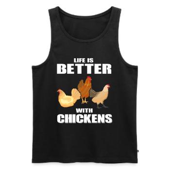 Chicken chickens - Men's Premium Organic Tank Top - black - Front - AI Model Male 178 light (178cm)