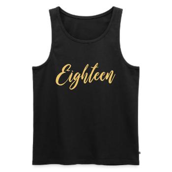 Eighteen Achtzehn 18. Geburtstag Party Geschenk - Männer Premium Bio Tank Top - Schwarz - Vorne - Michal (187cm)