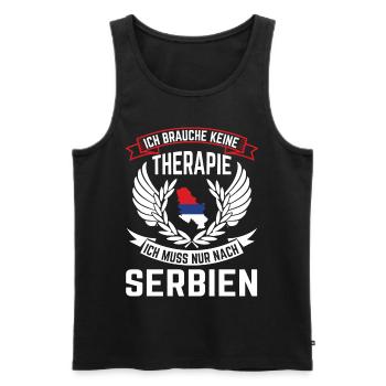 Therapie Serbien Belgrad Serbe Serbisch Geschenk - Männer Premium Bio Tank Top - Schwarz - Vorne - Michal (187cm)