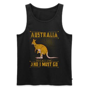 Australia Australia Holiday Kangaroo Gift Idea - Men's Premium Organic Tank Top - black - Front - Michal (187cm)