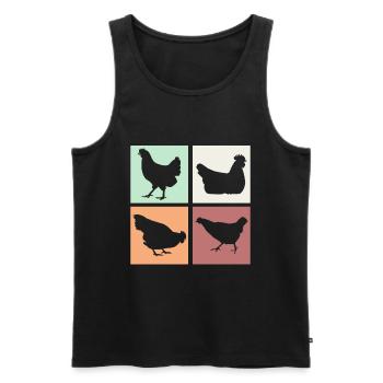 Chicken Chickens - Men's Premium Organic Tank Top - black - Front - Michal (187cm)