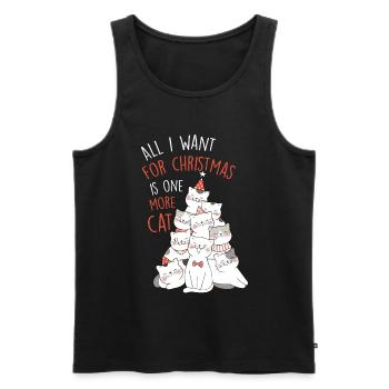 Weihnachten Katze Weihnachtsbaum Haustier Geschenk - Männer Premium Bio Tank Top - Schwarz - Vorne - AI Model Male 178 light (178cm)