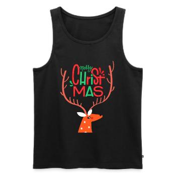 Merry Christmas Rentier Snow Weihnachten Geschenk - Männer Premium Bio Tank Top - Schwarz - Vorne - AI Model Male 178 light (178cm)