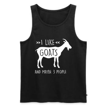 I Like Goats Ziege Ziegen Ziegenbock Bock Geschenk - Männer Premium Bio Tank Top - Schwarz - Vorne - Michal (187cm)