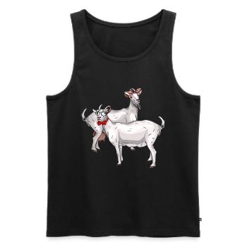 Chèvre chèvre bouc Bock Bergers Bauer Cadeau - Débardeur bio Premium Homme - noir - Devant - AI Model Male 178 light (178cm)