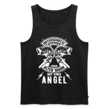 Angeln Angler Spruch - Männer Premium Bio Tank Top - Schwarz - Vorne - Michal (187cm)