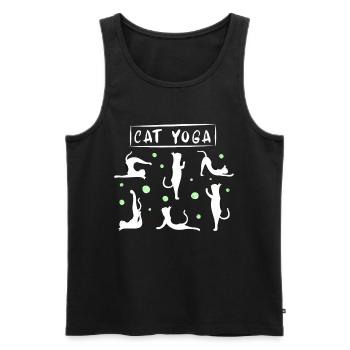 Cat yoga cat cats pet purr gift - Men's Premium Organic Tank Top - black - Front - AI Model Male 178 light (178cm)