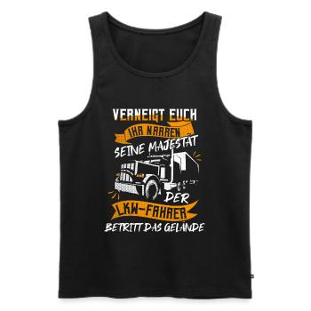 LKW Fernfahrer Trucker - Männer Premium Bio Tank Top - Schwarz - Vorne - Michal (187cm)