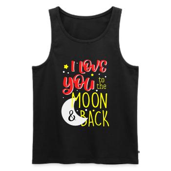 I Love You To The Moon And Back Liebe Geschenk - Männer Premium Bio Tank Top - Schwarz - Vorne - AI Model Male 178 light (178cm)