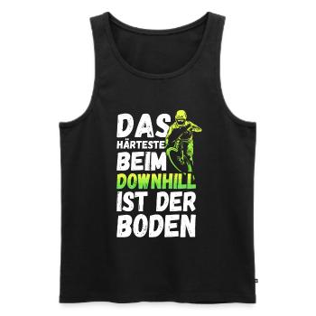 Downhill Biker Fahrrad Mountainbike MTB Geschenk - Männer Premium Bio Tank Top - Schwarz - Vorne - Michal (187cm)