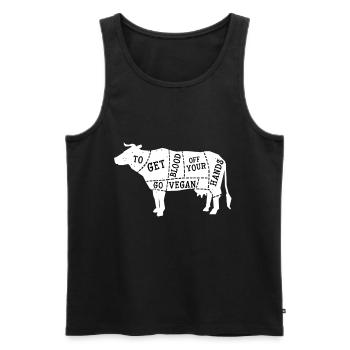 Go Vegan Vegan Vegetarian Meatless Gift - Men's Premium Organic Tank Top - black - Front - AI Model Male 178 light (178cm)
