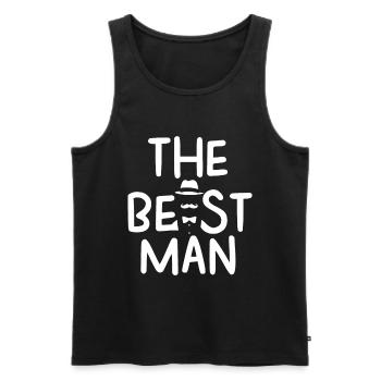 Partie de Bachelorette, fête de mariage, cadeau - Débardeur bio Premium Homme - noir - Devant - Michal (187cm)