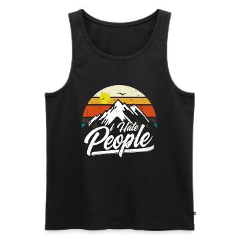 I Hate People Mountains Camping Hiking Gift - Men's Premium Organic Tank Top - black - Front - Michal (187cm)