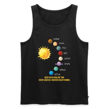 Mein Vater Sonnensystem Planeten Weltraum Geschenk - Männer Premium Bio Tank Top - Schwarz - Vorne - AI Model Male 178 light (178cm)
