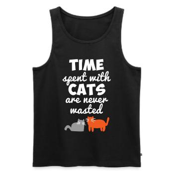 Katze,kitty,animal,funny,humor,tier,Fellnase - Männer Premium Bio Tank Top - Schwarz - Vorne - AI Model Male 178 light (178cm)
