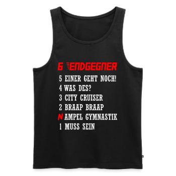 Endgegner Motorrad Fahren Motorradfahrer Geschenk - Männer Premium Bio Tank Top - Schwarz - Vorne - Michal (187cm)