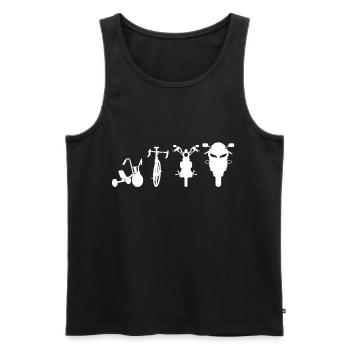 Motorrad Evolution Motorradfahrer Roller Geschenk - Männer Premium Bio Tank Top - Schwarz - Vorne - AI Model Male 178 light (178cm)