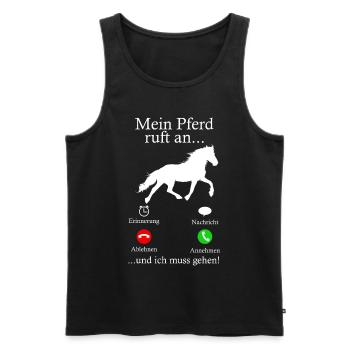 Mein Pferd Ruft An Pferde Reiten Stall Geschenk - Männer Premium Bio Tank Top - Schwarz - Vorne - Michal (187cm)