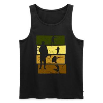 Hunter - Men's Premium Organic Tank Top - black - Front - Michal (187cm)