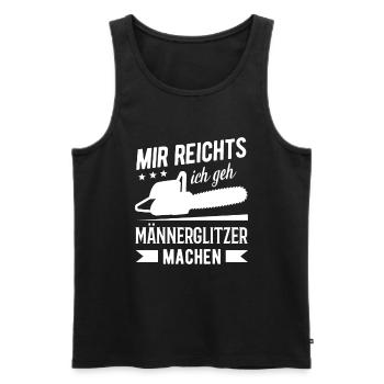 Holzfäller Schreiner Kettensäge - Männerglitzer - Männer Premium Bio Tank Top - Schwarz - Vorne - Michal (187cm)
