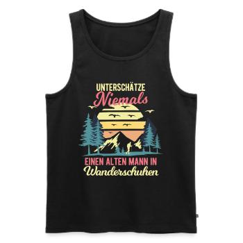 Wandern Wander Wanderer Wanderung Männer - Männer Premium Bio Tank Top - Schwarz - Vorne - AI Model Male 178 light (178cm)