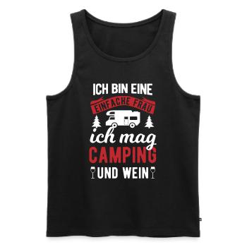 Camping Camper Wohnmobil Wein Weinfest Frauen - Männer Premium Bio Tank Top - Schwarz - Vorne - Michal (187cm)