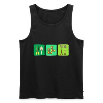 Garden tools gardener gardener flowers gift - Men's Premium Organic Tank Top - black - Front - AI Model Male 178 light (178cm)