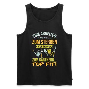 Gärtner Rentner Rente Garten Rentnerin Geschenk - Männer Premium Bio Tank Top - Schwarz - Vorne - Michal (187cm)