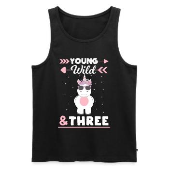 3ème anniversaire Licorne 3 ans - Débardeur bio Premium Homme - noir - Devant - Michal (187cm)