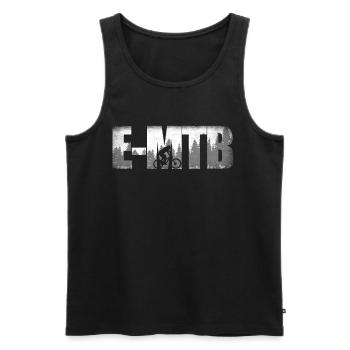 E-MTB Wald Mountainbike E-Bike E Bike - Männer Premium Bio Tank Top - Schwarz - Vorne - AI Model Male 178 light (178cm)