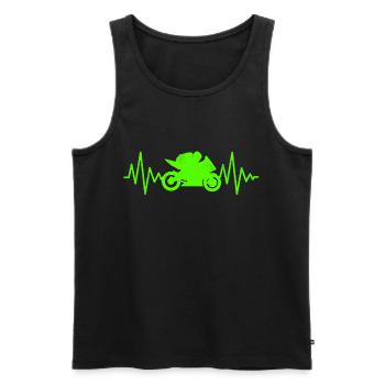 Super sports car racing motorcycle EKG line heartbeat - Men's Premium Organic Tank Top - black - Front - AI Model Male 178 light (178cm)