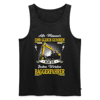Bagger Baggerfahrer Spruch Geschenk - Männer Premium Bio Tank Top - Schwarz - Vorne - Michal (187cm)