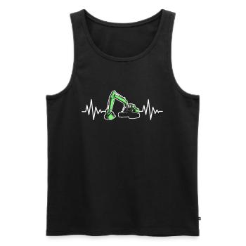 Excavatrice ECG coeur de chantier - Débardeur bio Premium Homme - noir - Devant - Michal (187cm)