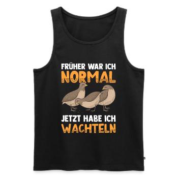 Wachteln Wachtel - Männer Premium Bio Tank Top - Schwarz - Vorne - Michal (187cm)
