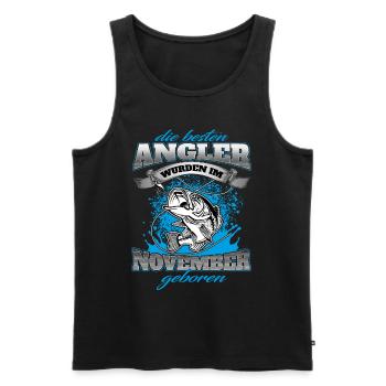 Die Besten Angler Wurden Im November Geboren - Männer Premium Bio Tank Top - Schwarz - Vorne - Michal (187cm)
