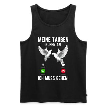 Taubenzüchter Tauben Vogel Anruf Geschenk - Männer Premium Bio Tank Top - Schwarz - Vorne - Michal (187cm)