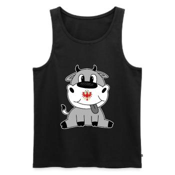 Grauvieh Tirol Kuh Bauer Rind Landwirt Geschenk - Männer Premium Bio Tank Top - Schwarz - Vorne - Michal (187cm)