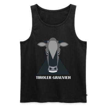 Kuh Tiroler Grauvieh Bauer Landwirt Rind Geschenk - Männer Premium Bio Tank Top - Schwarz - Vorne - Michal (187cm)