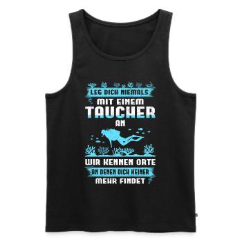 Tauchen Taucherin Taucher Spruch Geschenkidee - Männer Premium Bio Tank Top - Schwarz - Vorne - Michal (187cm)