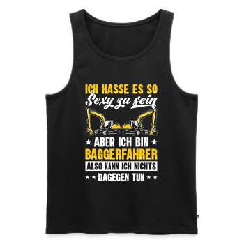 Baggerfahrer Beruf Baggerführer Geschenk Lustig - Männer Premium Bio Tank Top - Schwarz - Vorne - AI Model Male 178 light (178cm)